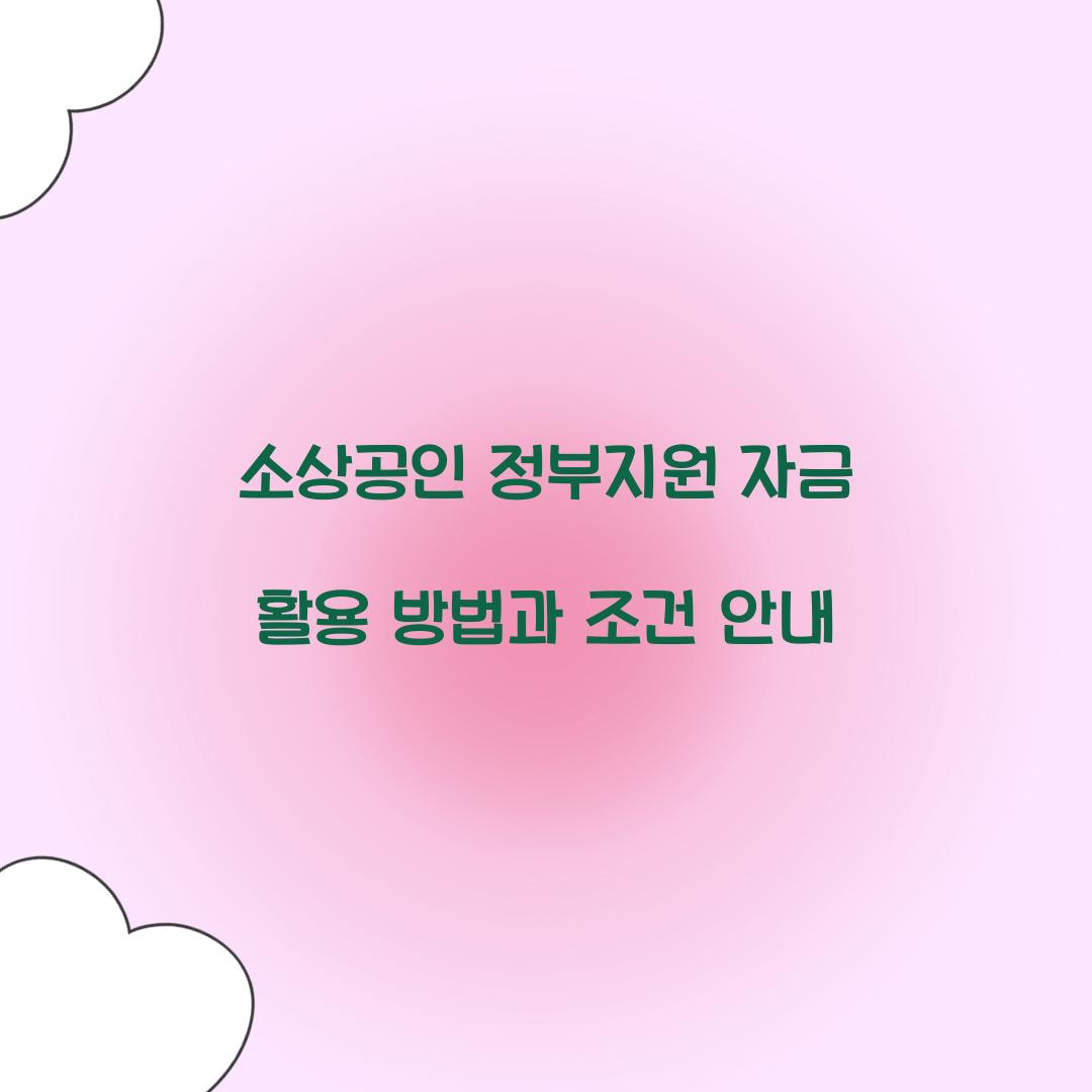 소상공인 정부지원