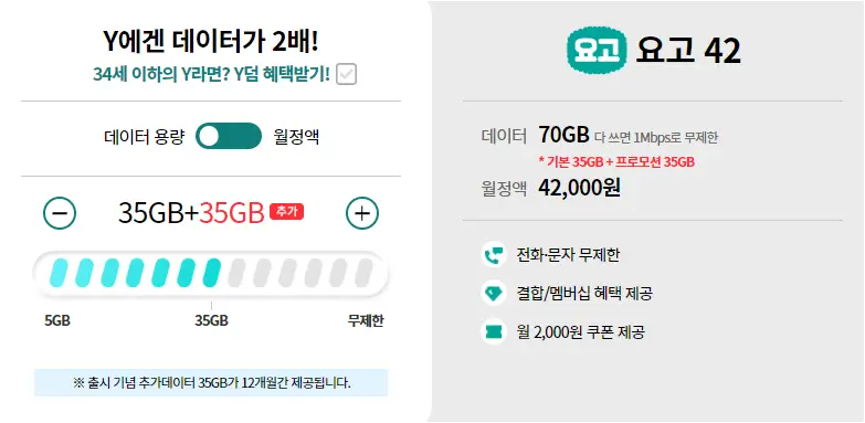 요고 요금제의 혜택