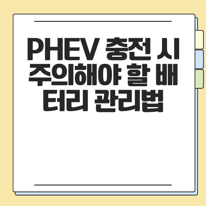 PHEV 충전 시 주의해야 할 배터리 관리법
