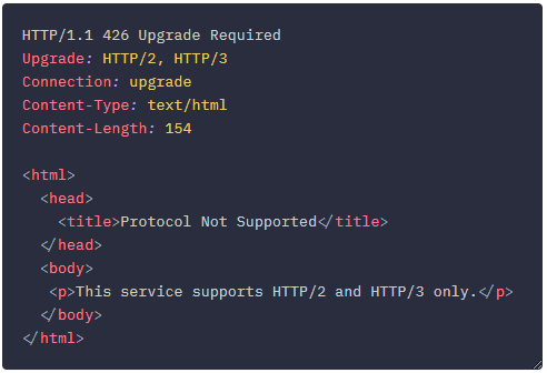 426 Upgrade Required