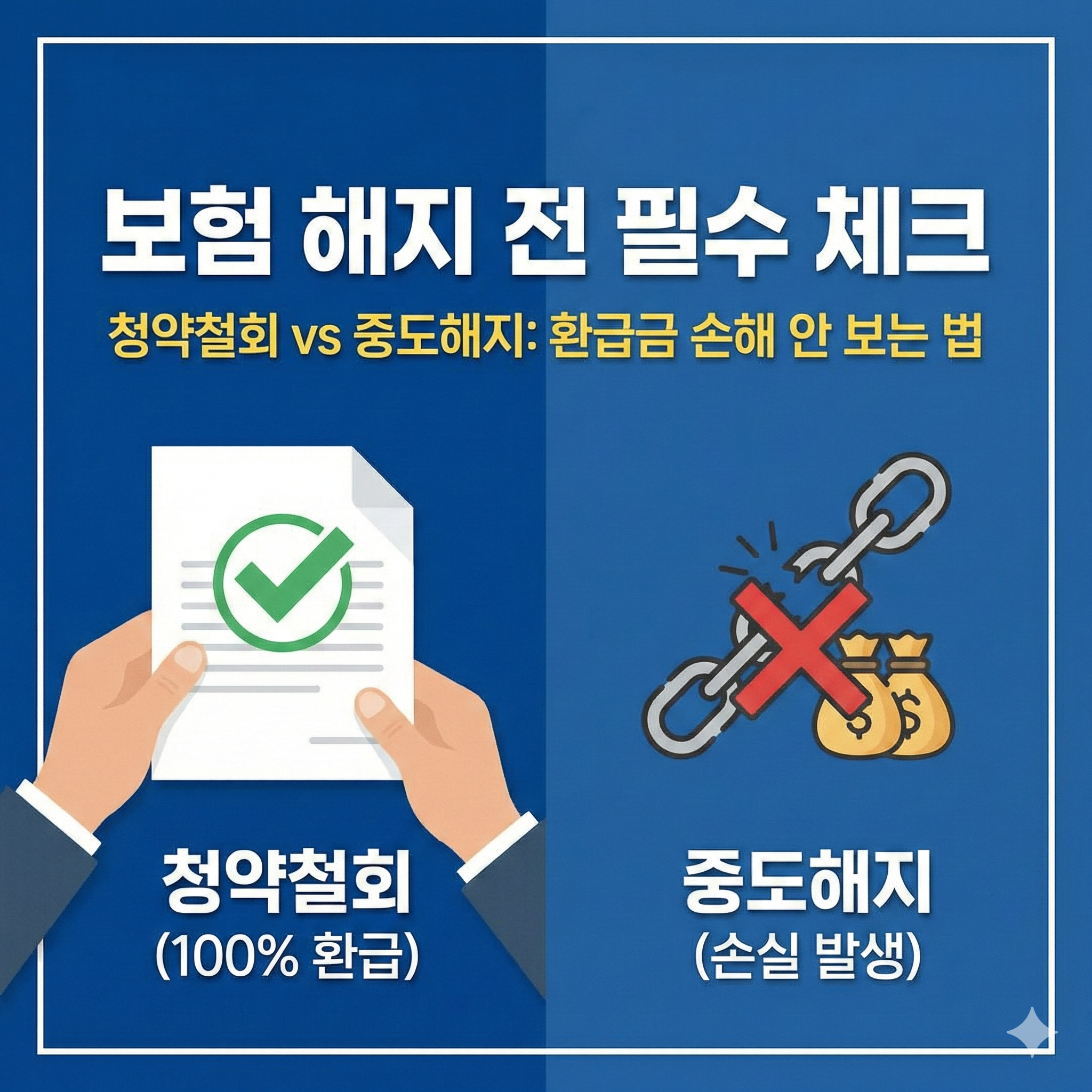 보험 해지 전 필수 체크! 청약철회와 중도해지 차이 및 환급금 유의사항