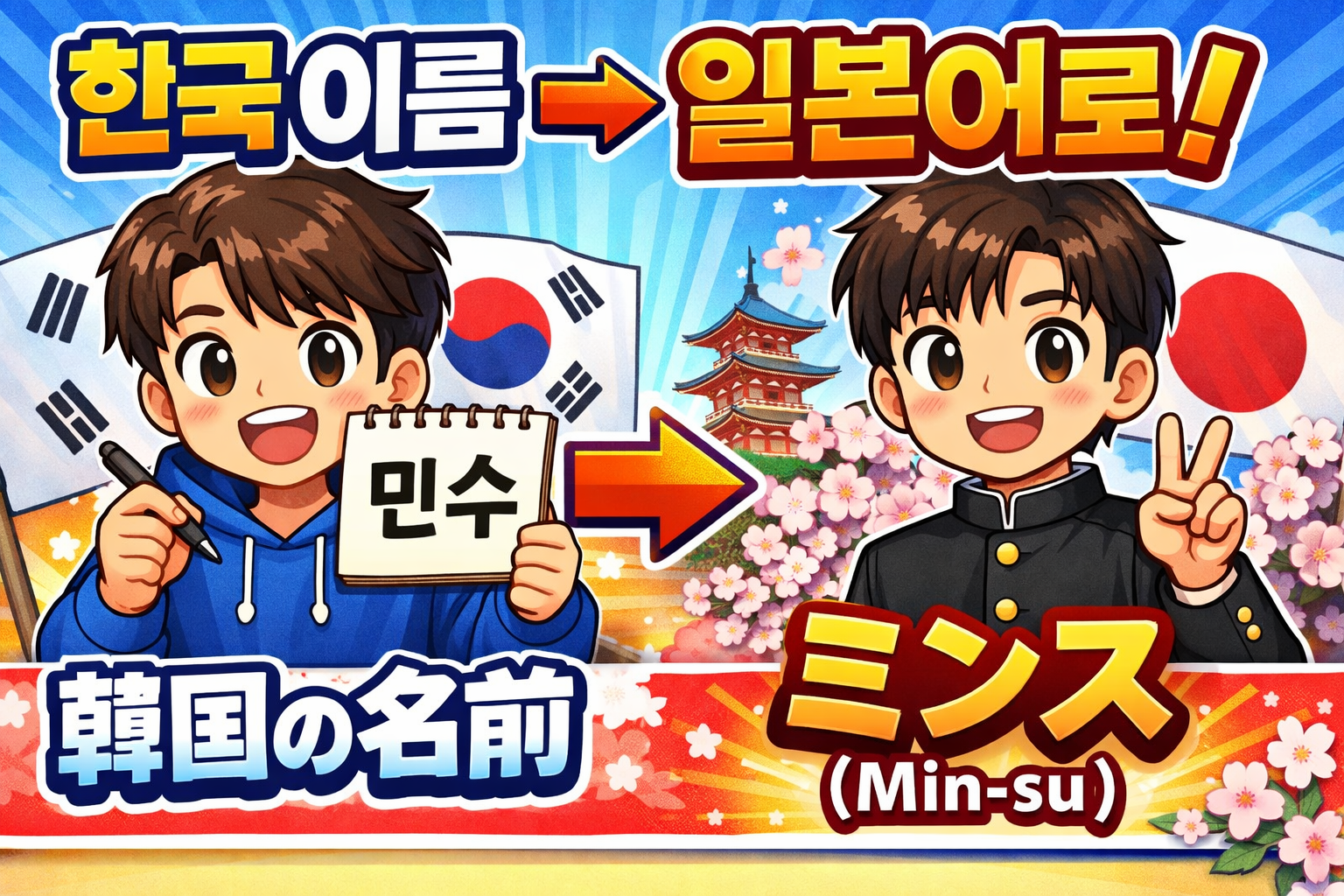 한글 이름 일본어 변환