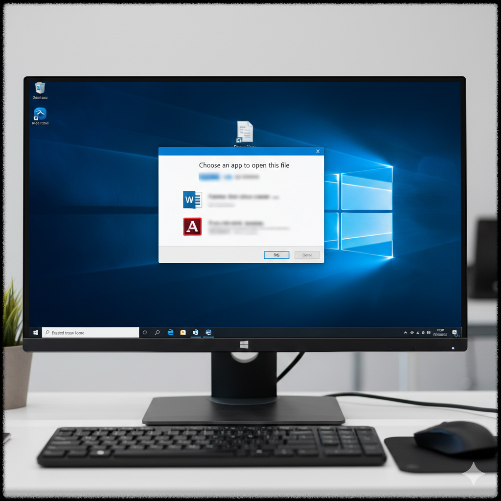 파일 확장자에 맞는 프로그램을 선택하는 Windows 화면