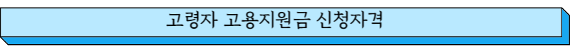 고령자 고용지원금 신청자격