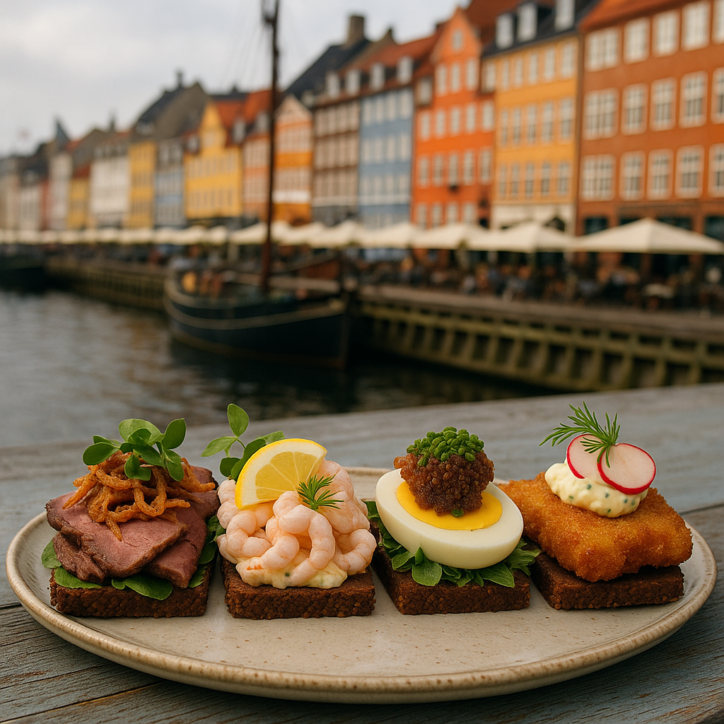 코펜하겐의 대표 음식 스뫼레브뢰드 음식 사진