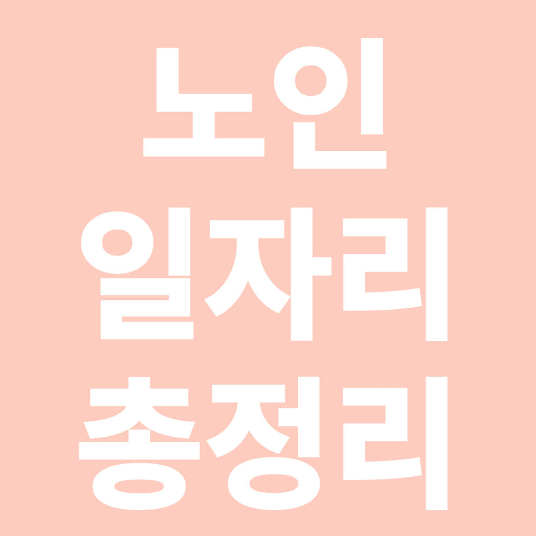 노인일자리-총정리