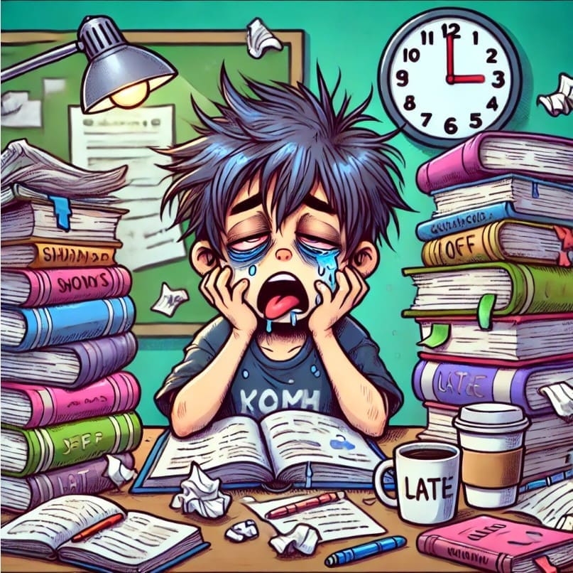 벼락치기하는-쉽게-지치는-학생