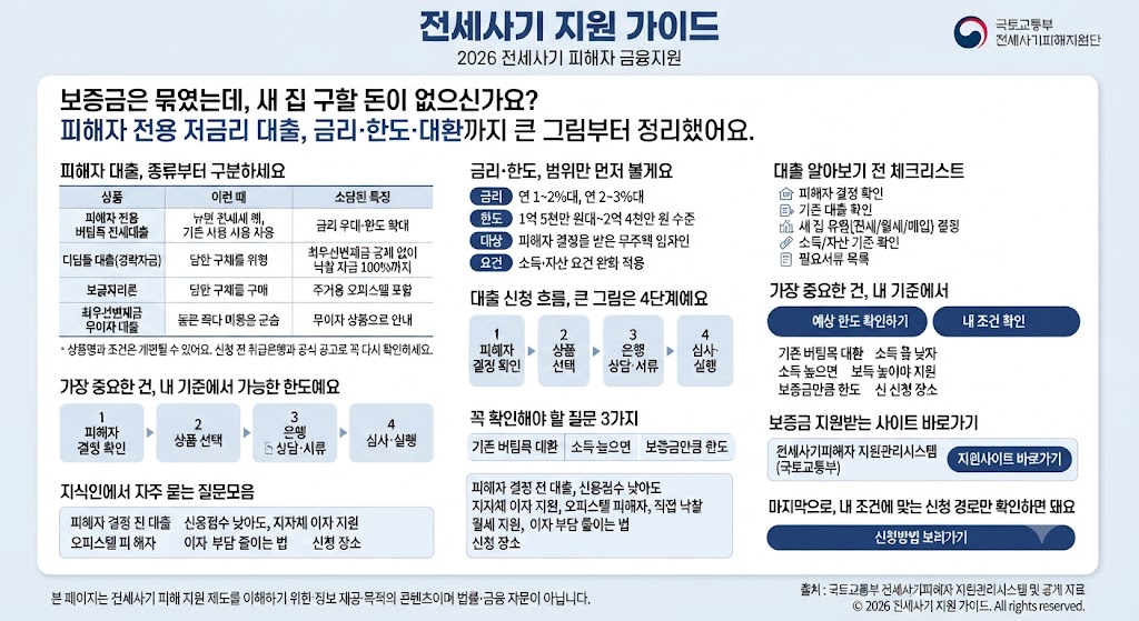 2026 전세사기 피해자 대출 조건 총정리|버팀목·디딤돌 금리·한도·대환 신청방법 관련사진