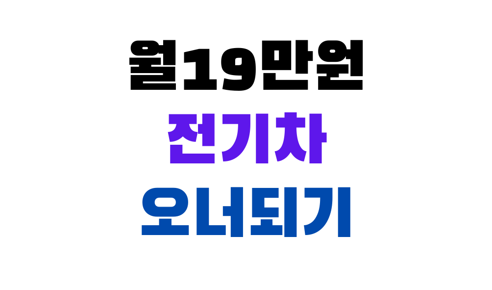 월19만원 전기차 오너되기