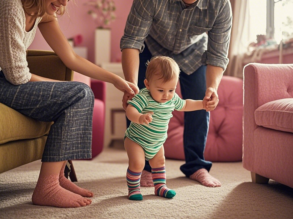 대근육 발달 중 혼자 서고 걷기 시작하는 12개월 아기