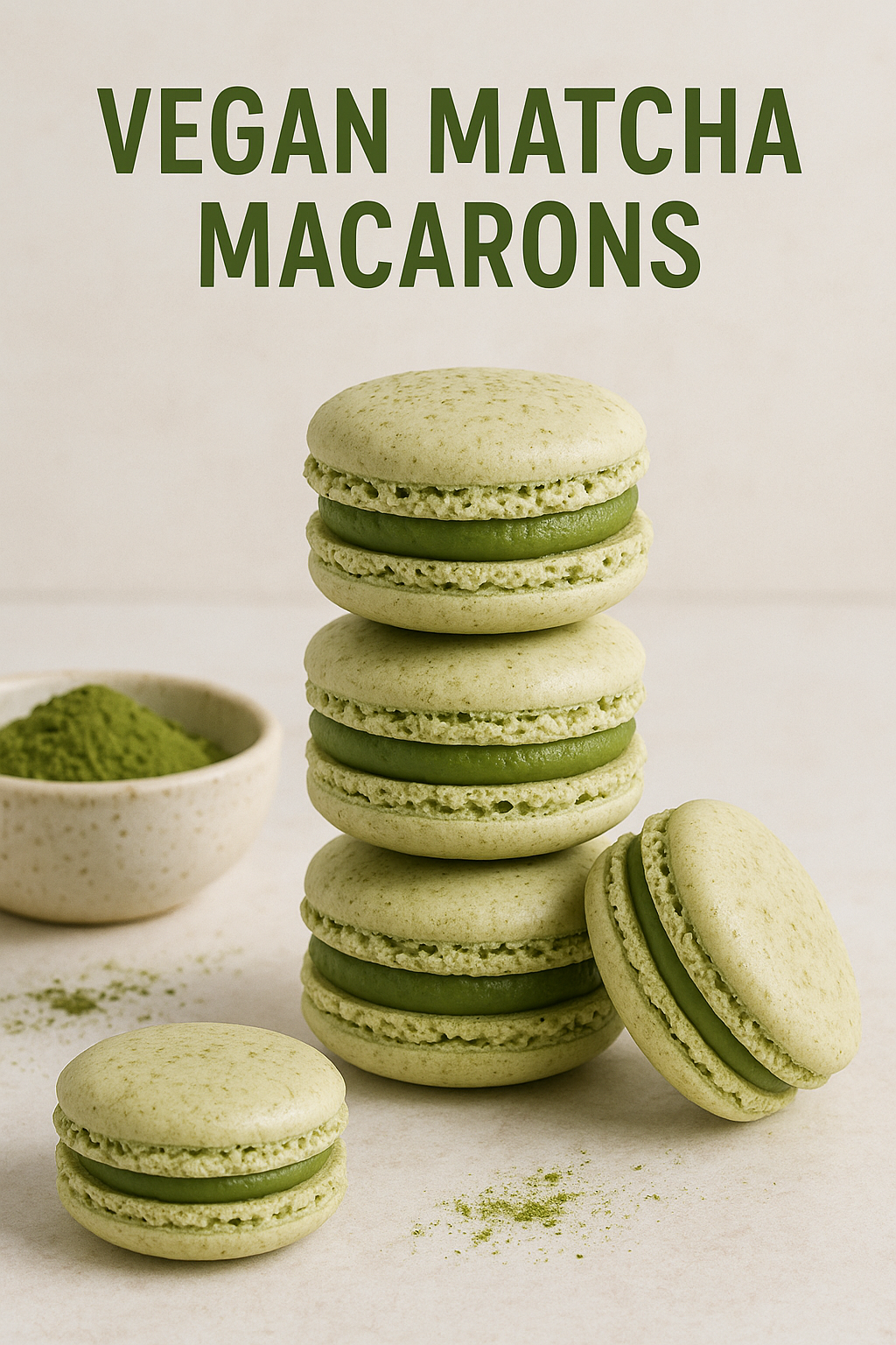 비건 말차 마카롱
