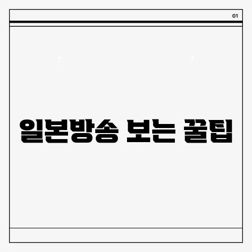 일본방송 보는 꿀팁