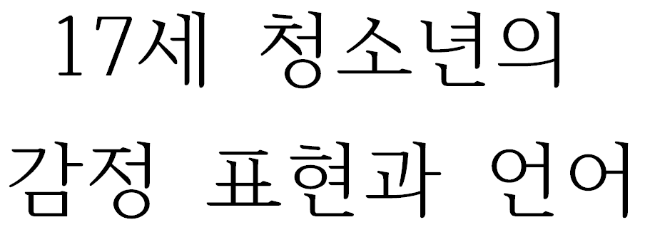 17세 청소년의 감정 표현과 언어