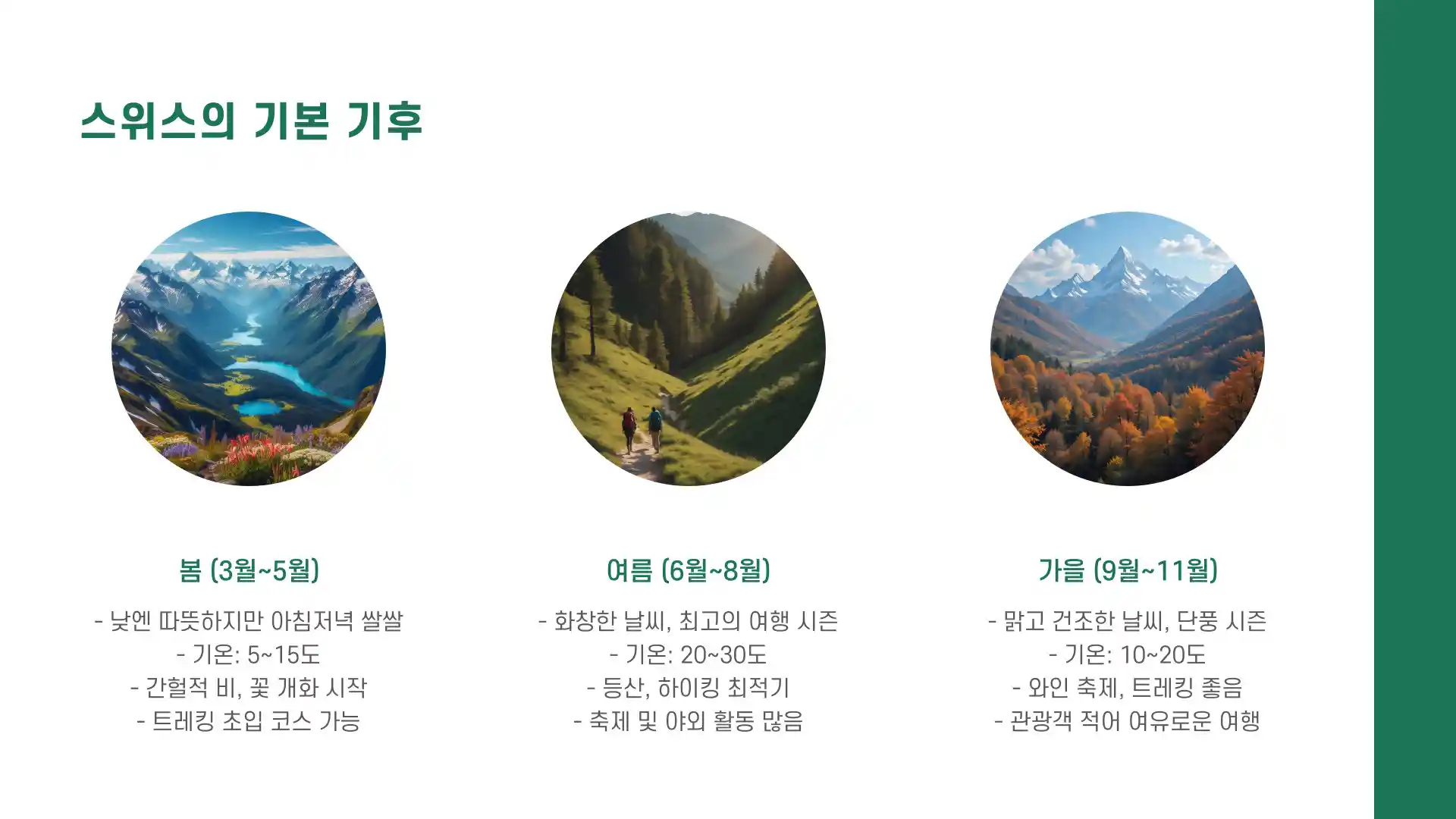 스위스 여행하기 좋은 계절