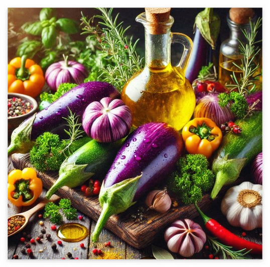 가지와 올리브 오일