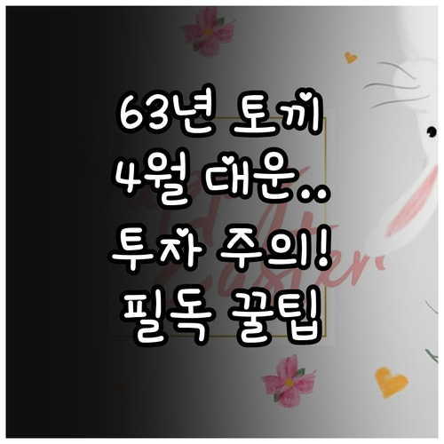 1963년생 토끼띠 4월 종합 운세 ..