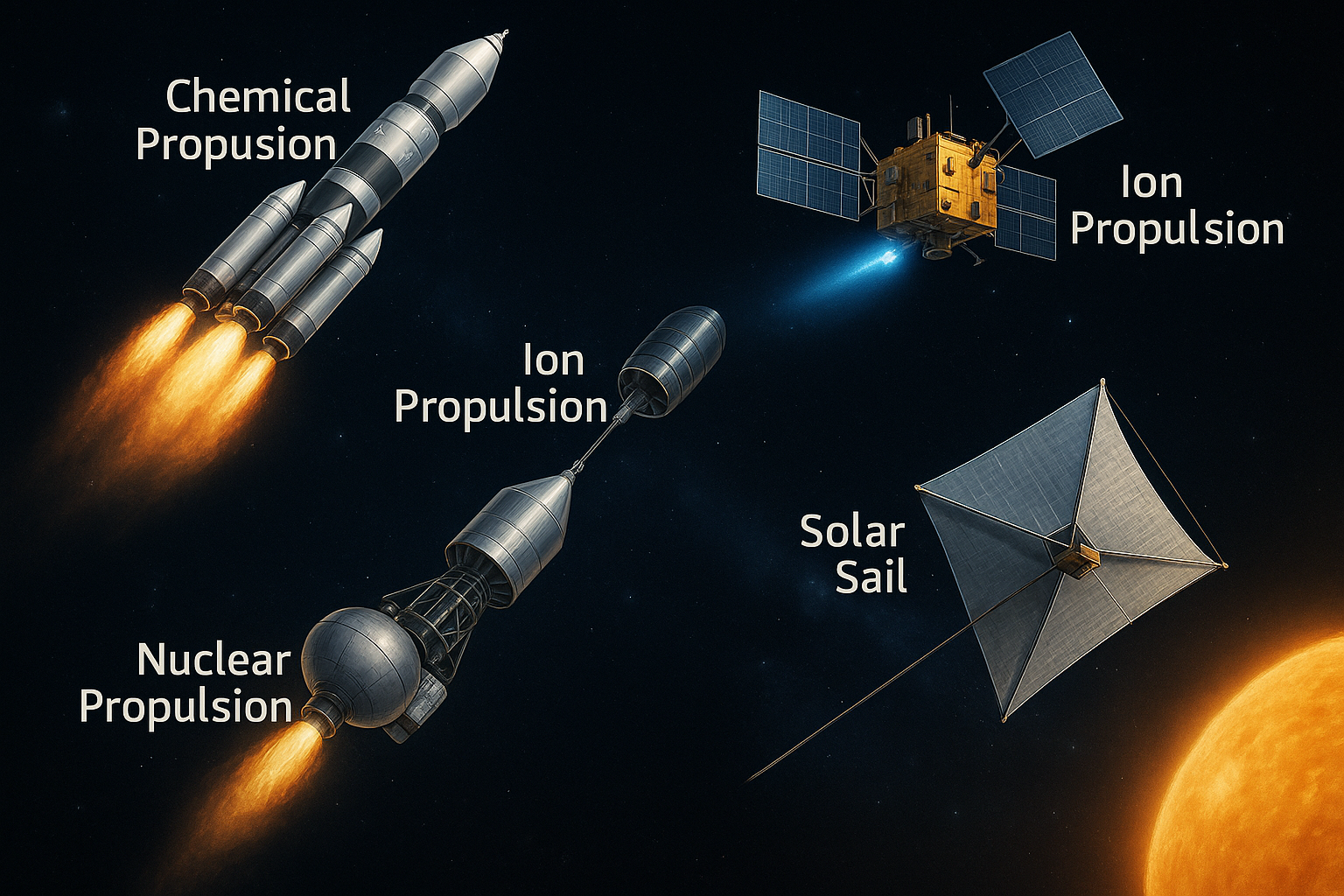 우주 탐사선의 추진 방식 비교
