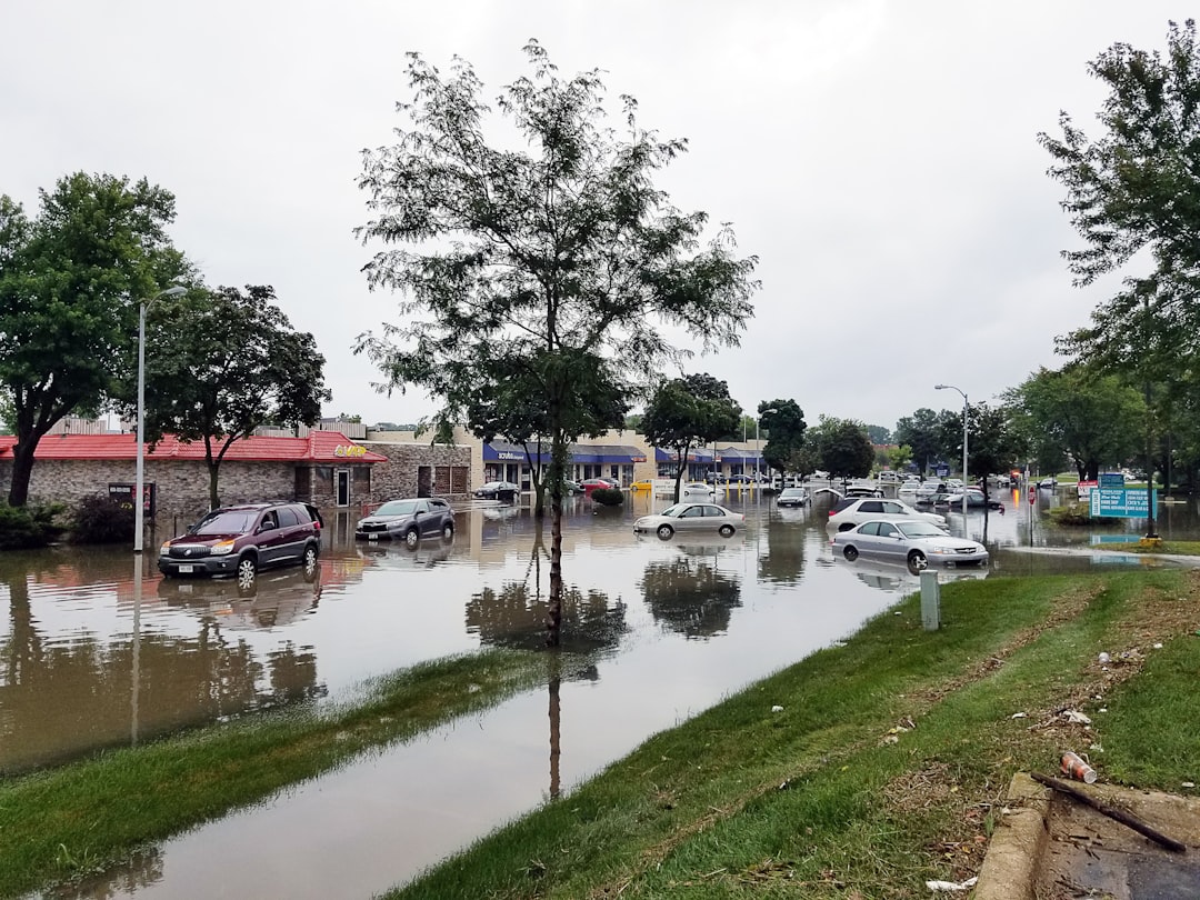 flooded car