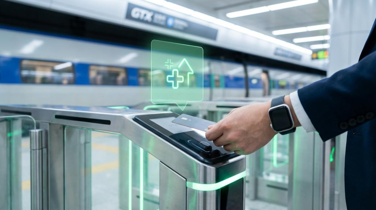 GTX 플랫폼에서 K-패스를 사용하는 스마트한 직장인의 모습