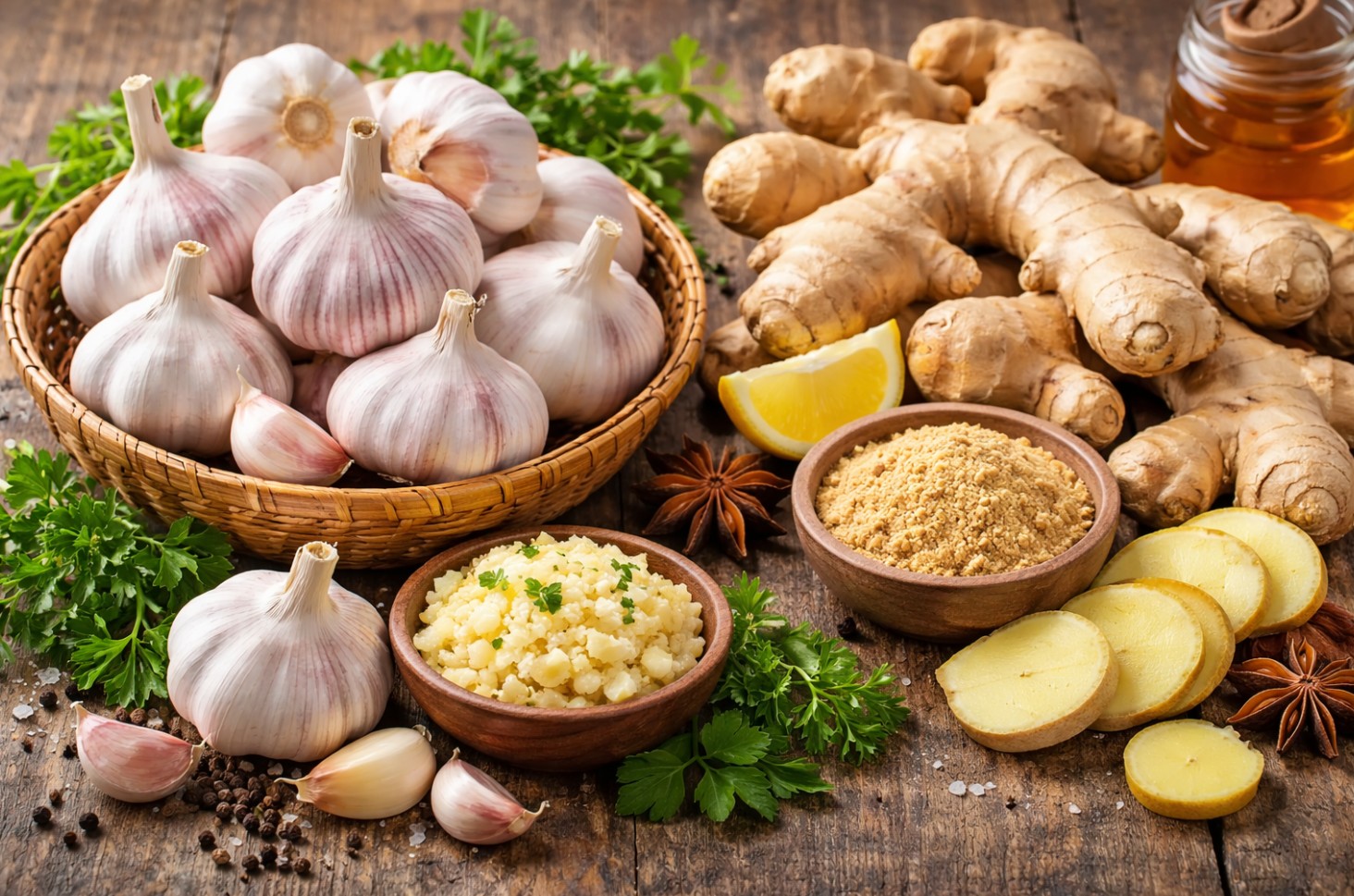 겨울철 면역력 개선 자연식품 마늘, 생강 등