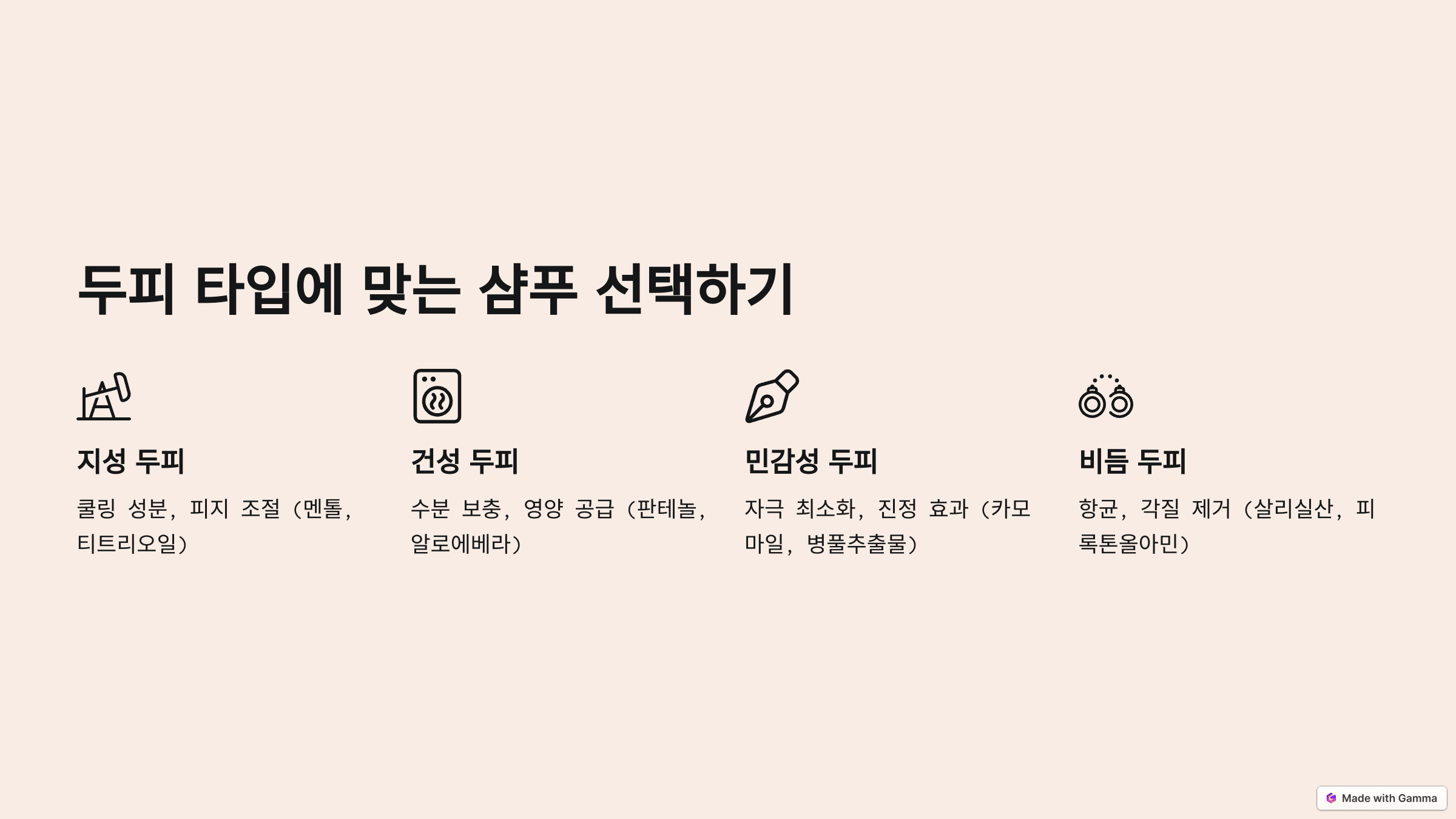 두피 타입에 맞는 샴푸 선택하기