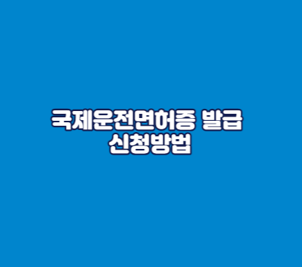 국제운전면허증 발급 신청방법