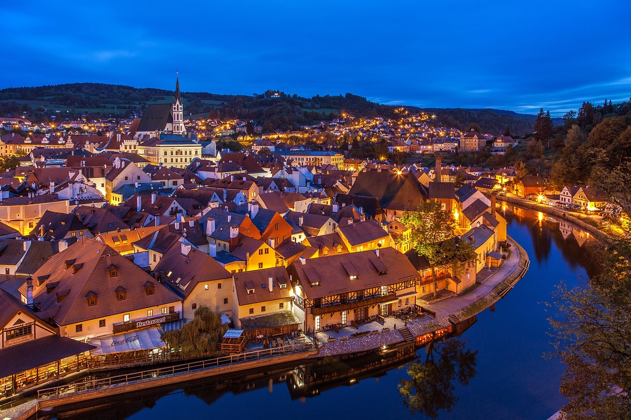 Cesky Krumlov 야경