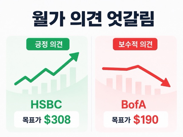 월가의 엇갈린 평가를 보여주는 사진