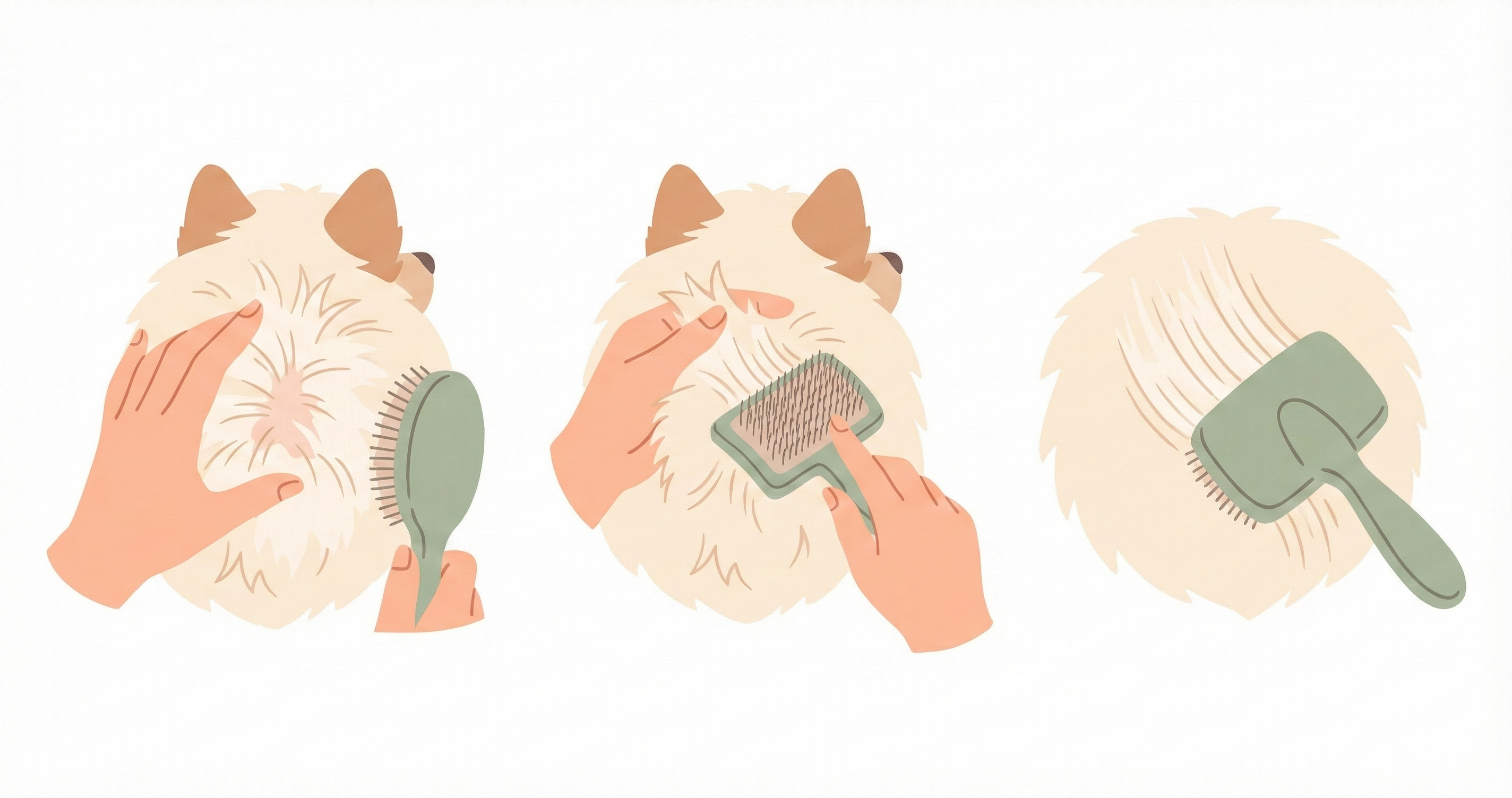 라인 브러싱을 하는 보호자의 손 동작