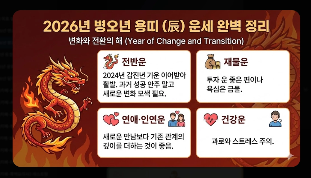 2026년 병오년 새해 운세 완벽 정리