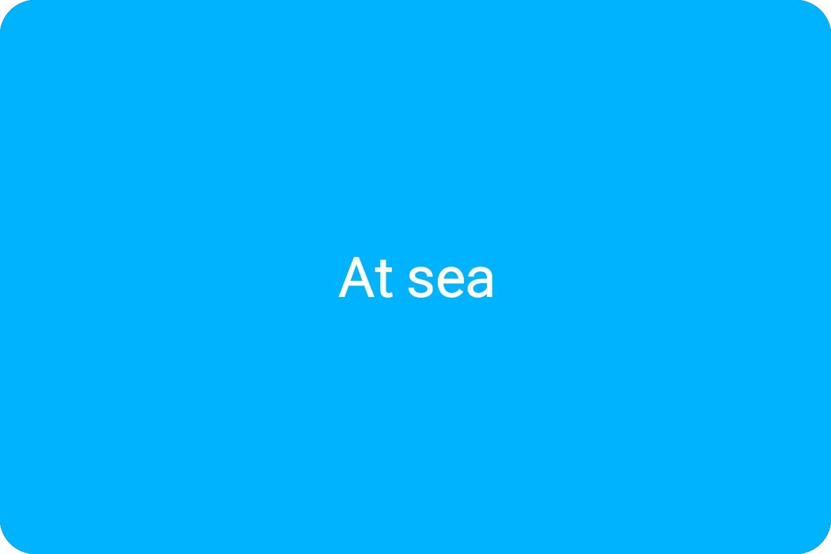 At sea