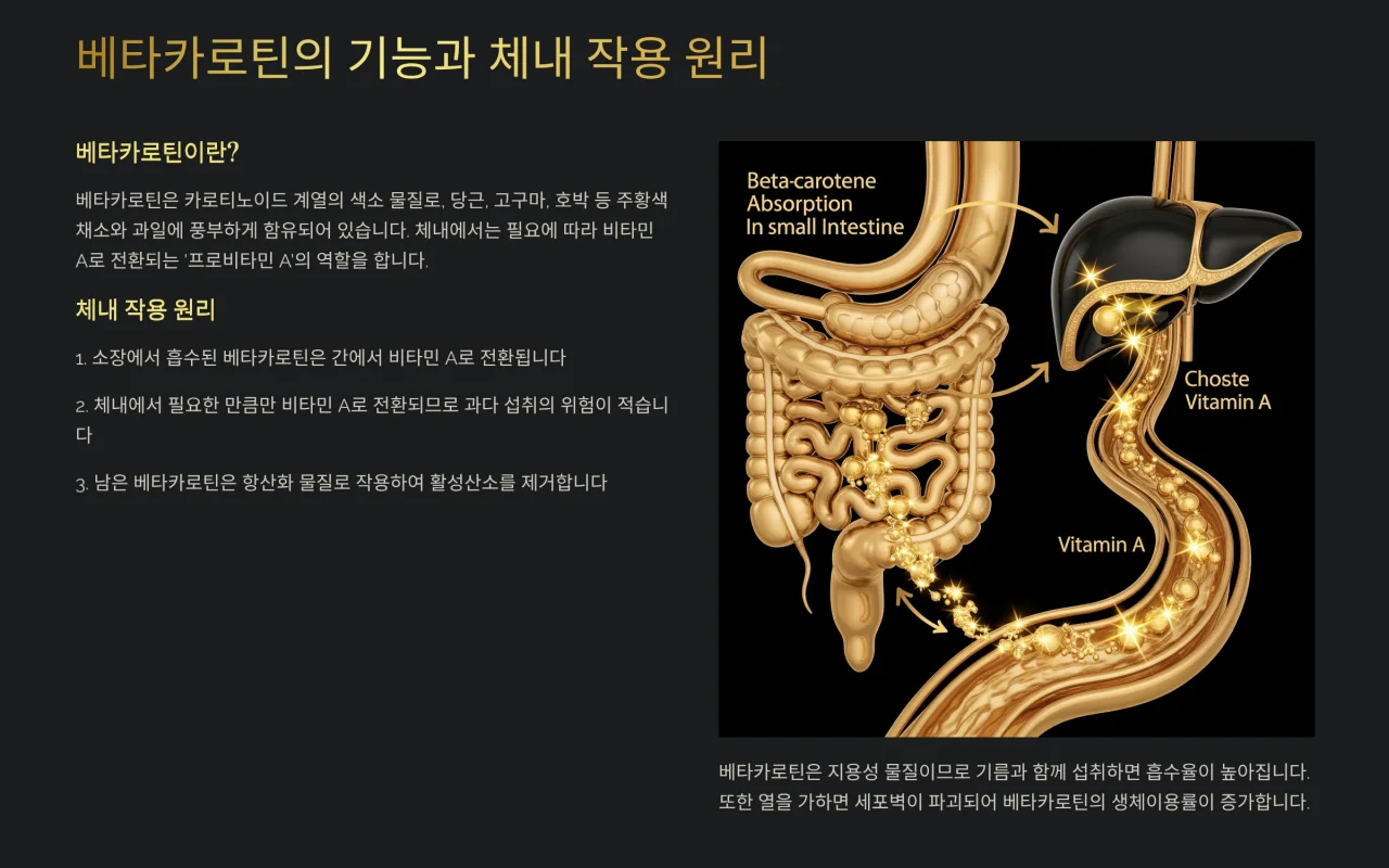베타카로틴의 기능과 체내 작용 원리