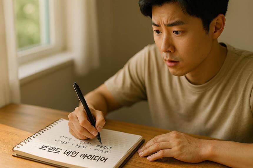 브랜드 네이밍 체크리스트를 확인하는 모습