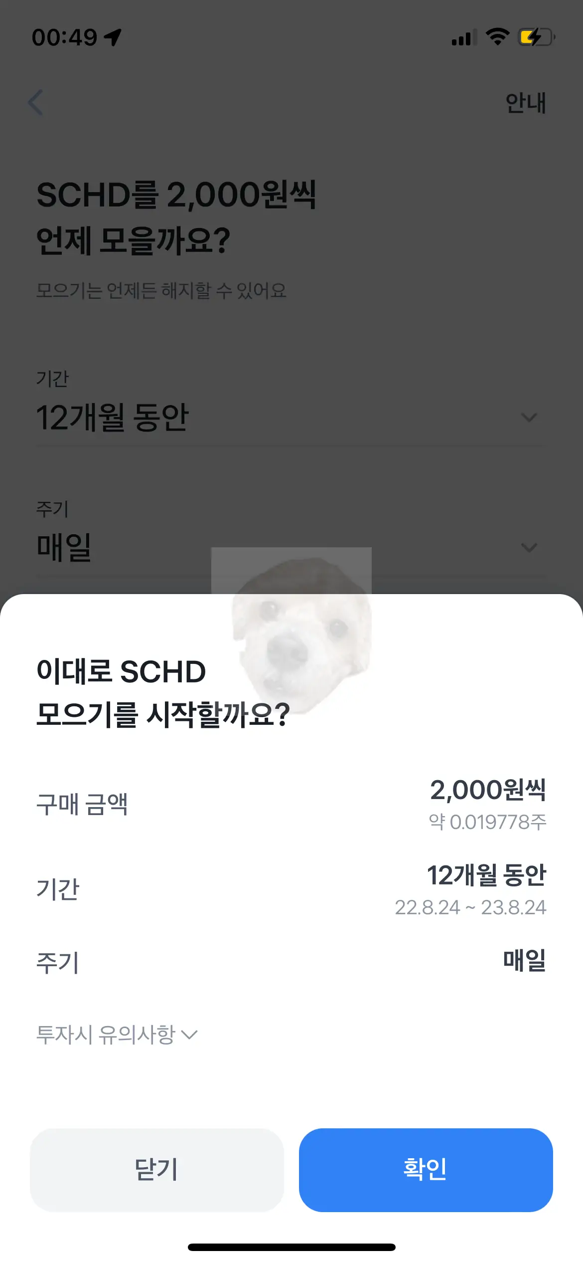 모으기 전 옵션 확인하는 사진