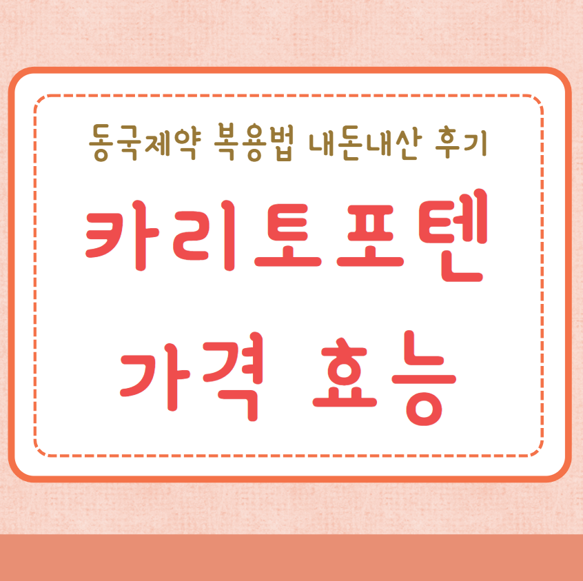 카리토포텐 가격 효능 복용법