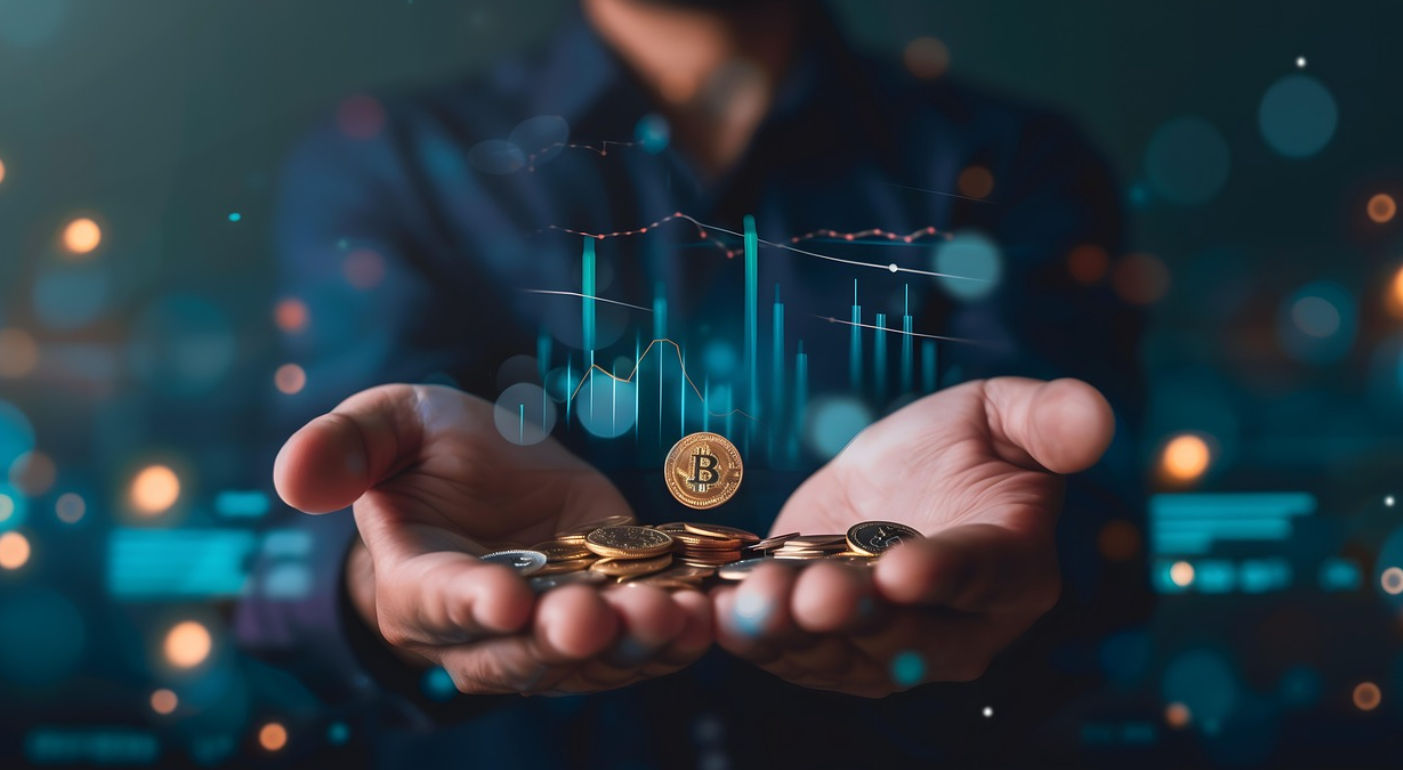 비트코인을 손에 든 남자