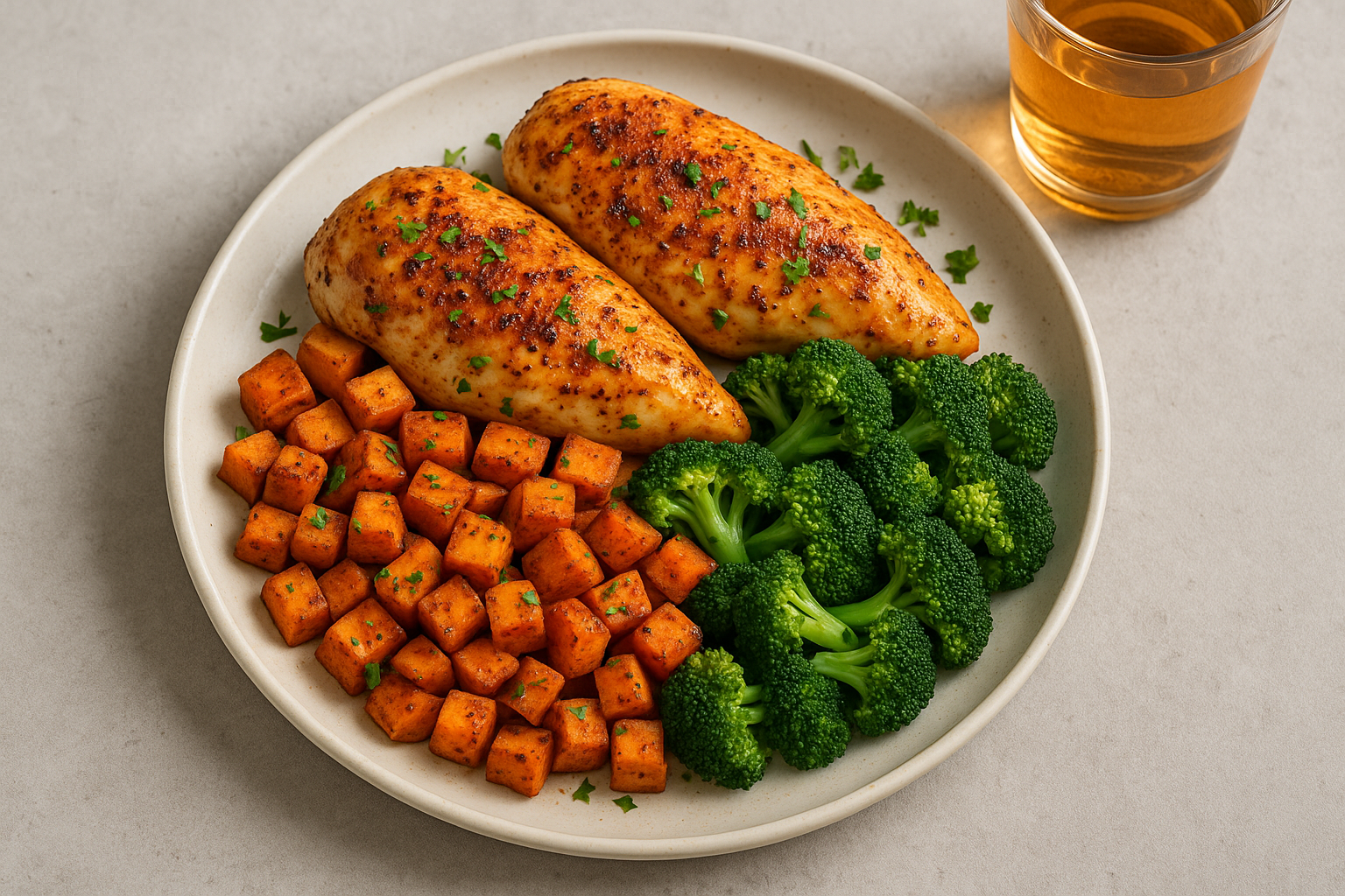 몸에 좋은 저지방 단백질과 뿌리채소 요리