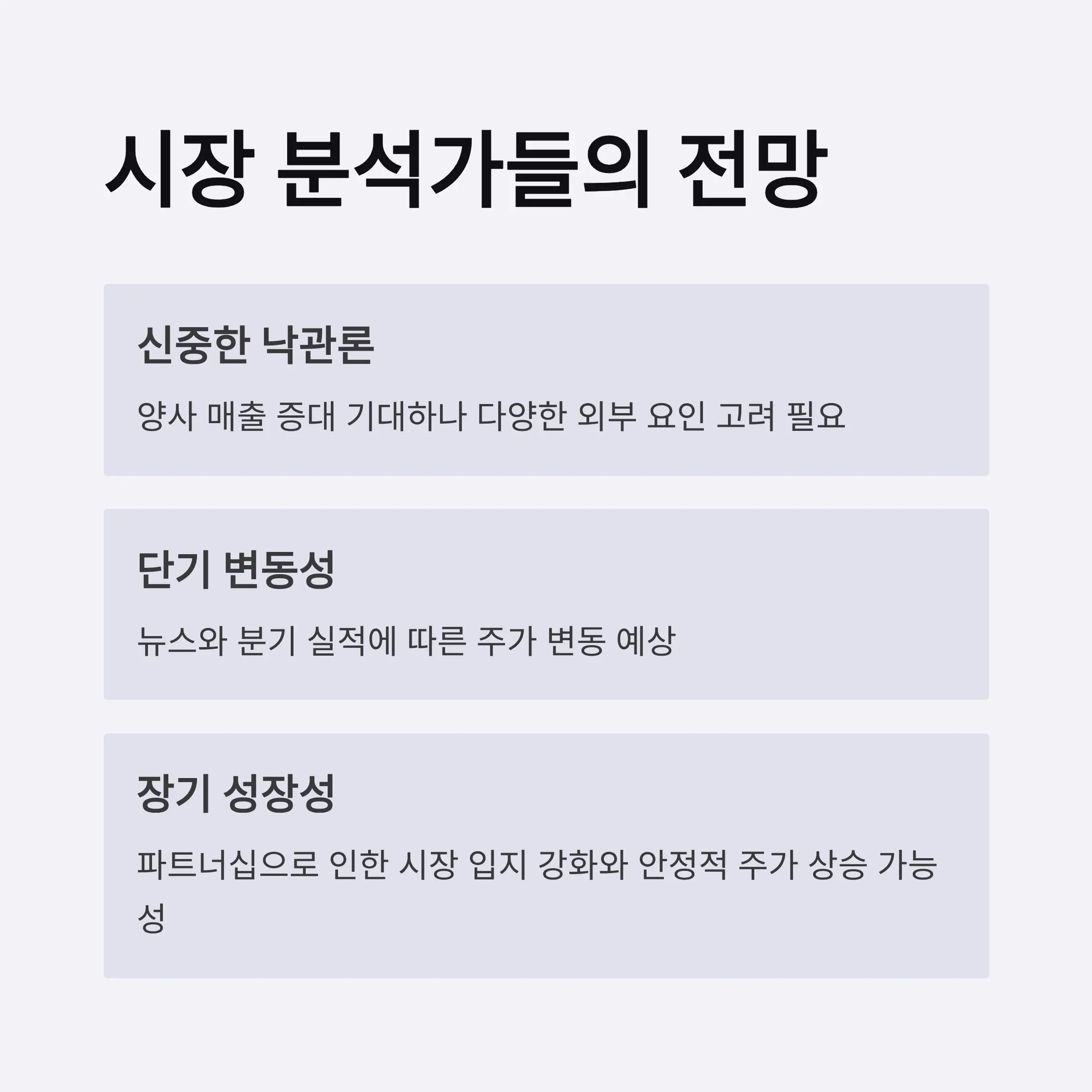 시장 분석가들의 전망과 미래 전망