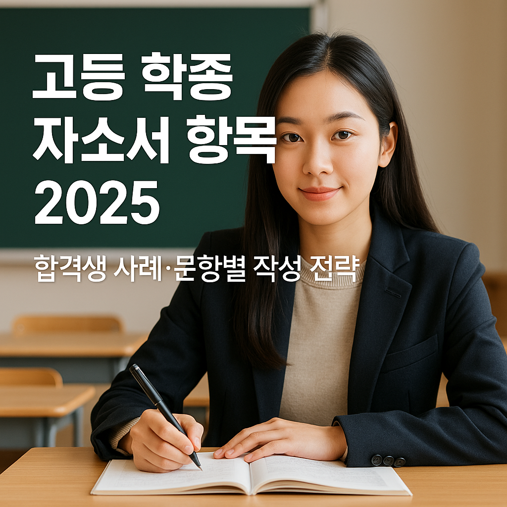 고등 학종 자소서 항목 2025 ｜ 합격생 사례·문항별 작성 전략