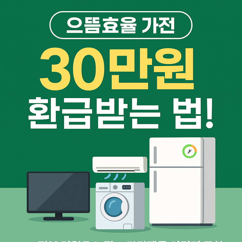 2025 으뜸효율 가전제품 구매 시 최대 30만원 환급!