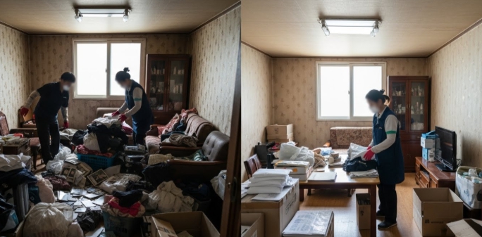 목포 고독사청소 및 정리중