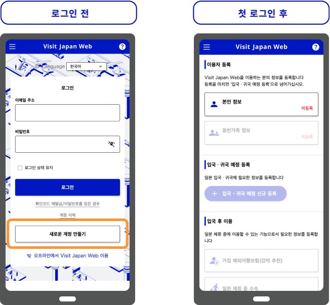 비짓재팬 등록방법