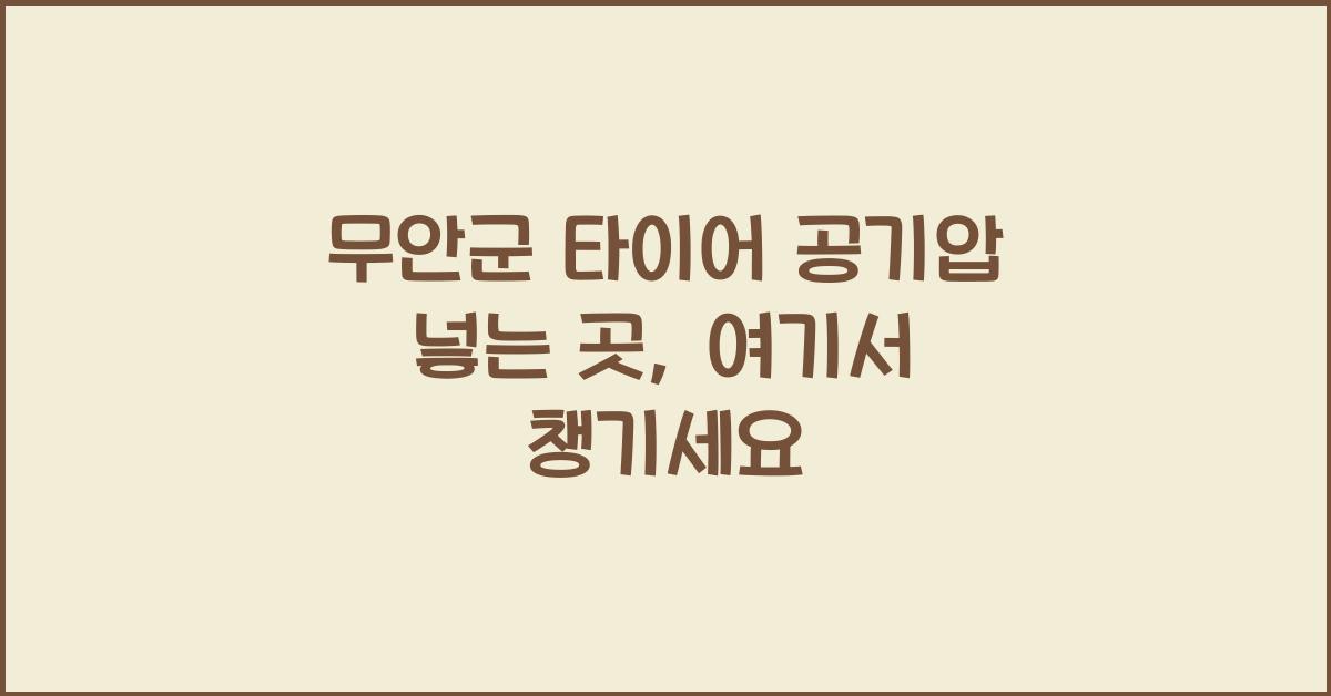 무안군 타이어 공기압 넣는 곳 
