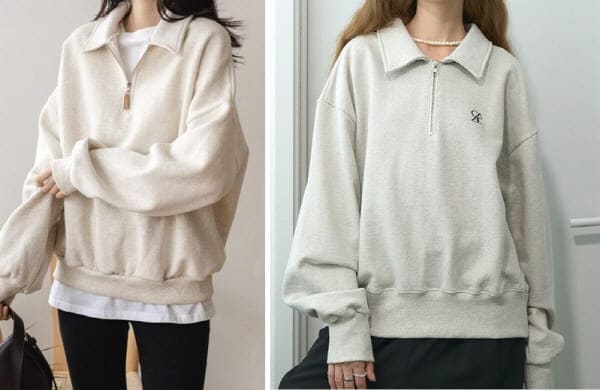 상체통통여성-카라맨투맨