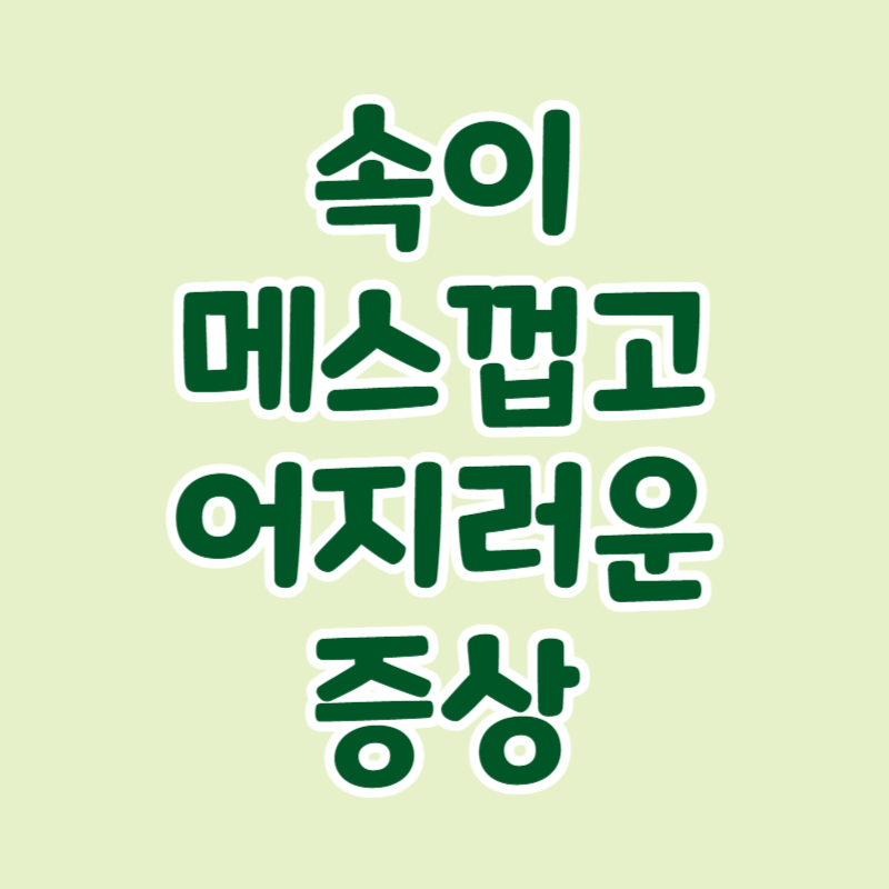 속이 메스껍고 어지러운 증상