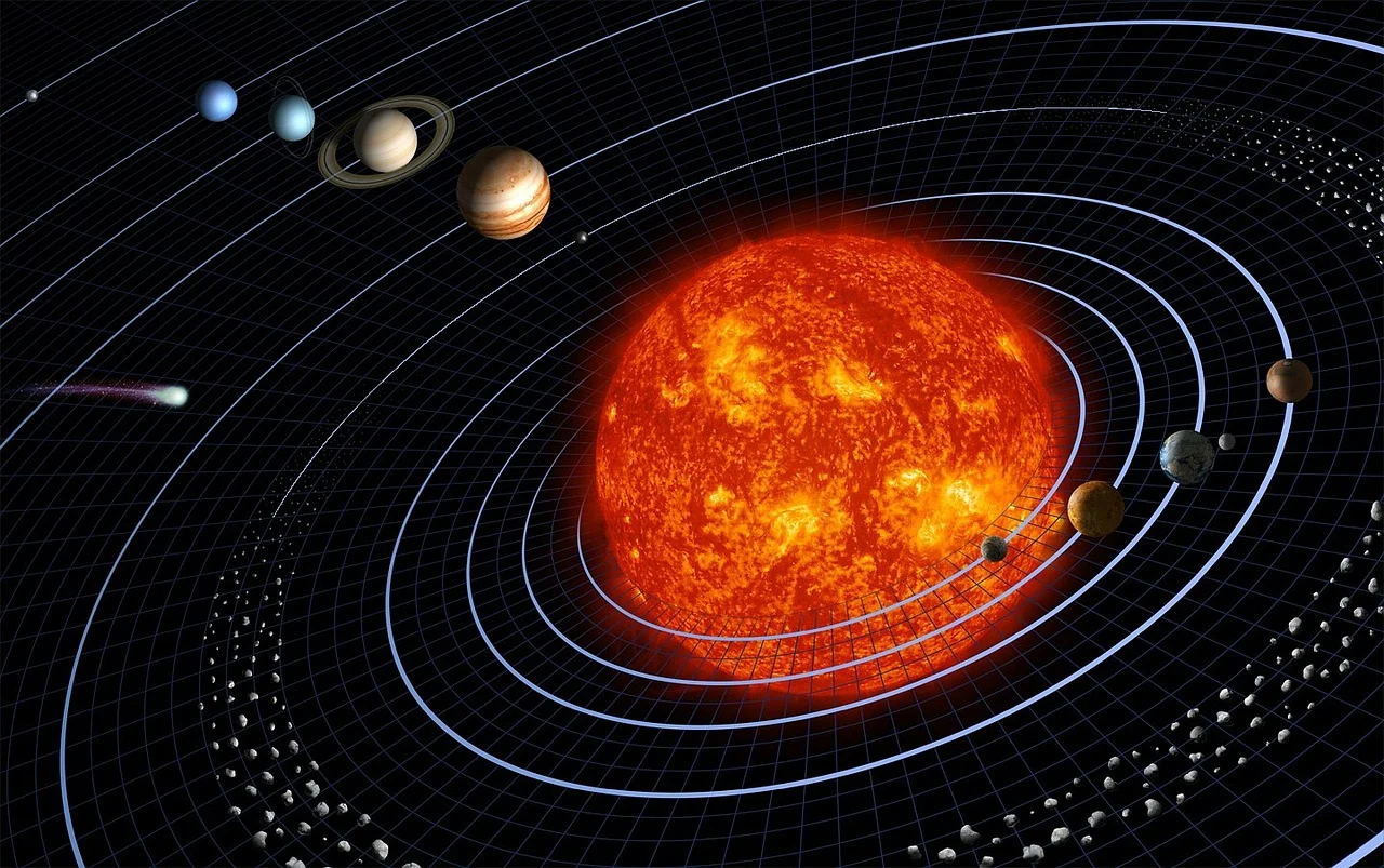 태양을 시작으로 배열된 행성들