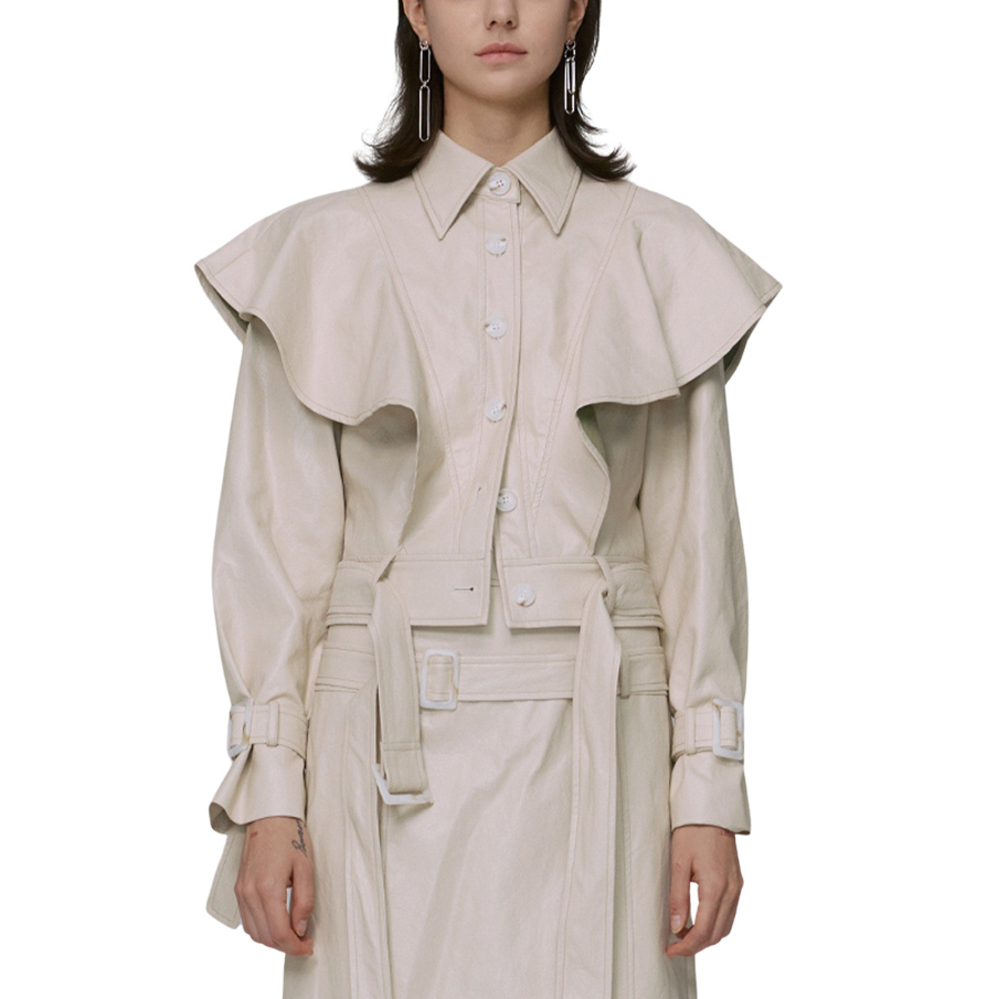 차정원 친밀한 리플리 63회 이시아 옷 러플 레더 가죽 자켓 브랜드는 두칸 DOUCAN