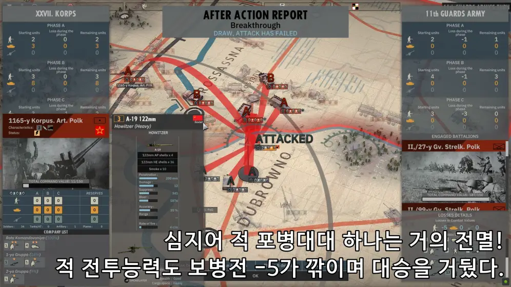 전투 결과로 거의 전멸한 적 포병대.