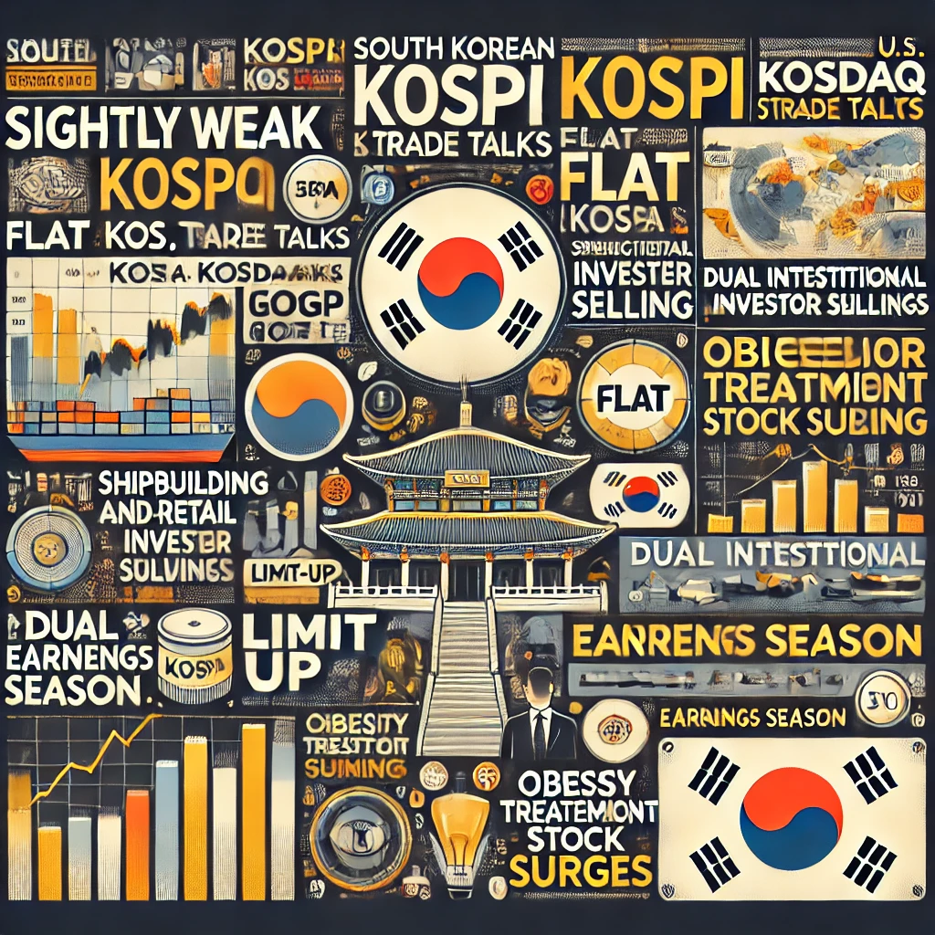 2025년 04월 24일 목요일 - 조선&middot;유통 업종 강세 주도한 혼조장세