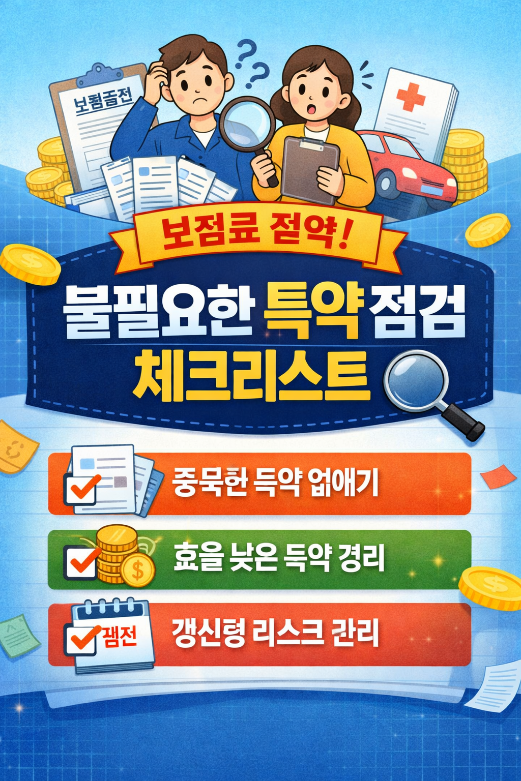 보험료는 &lsquo;보장&rsquo;이 아니라 &lsquo;특약&rsquo;에서 새는 경우가 많습니다